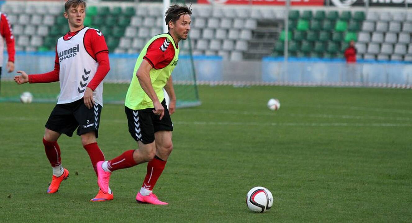 Lietuvos futbolo rinktinės treniruotė prieš mačą su estais