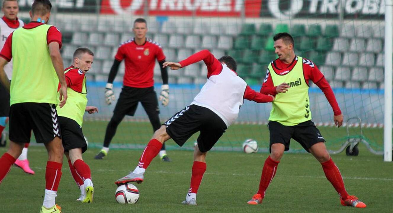 Lietuvos futbolo rinktinės treniruotė prieš mačą su estais