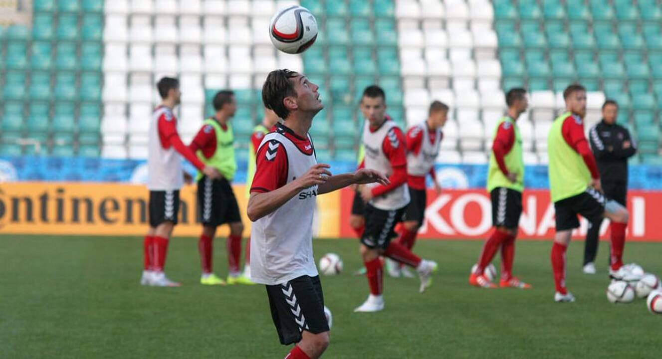 Lietuvos futbolo rinktinės treniruotė prieš mačą su estais