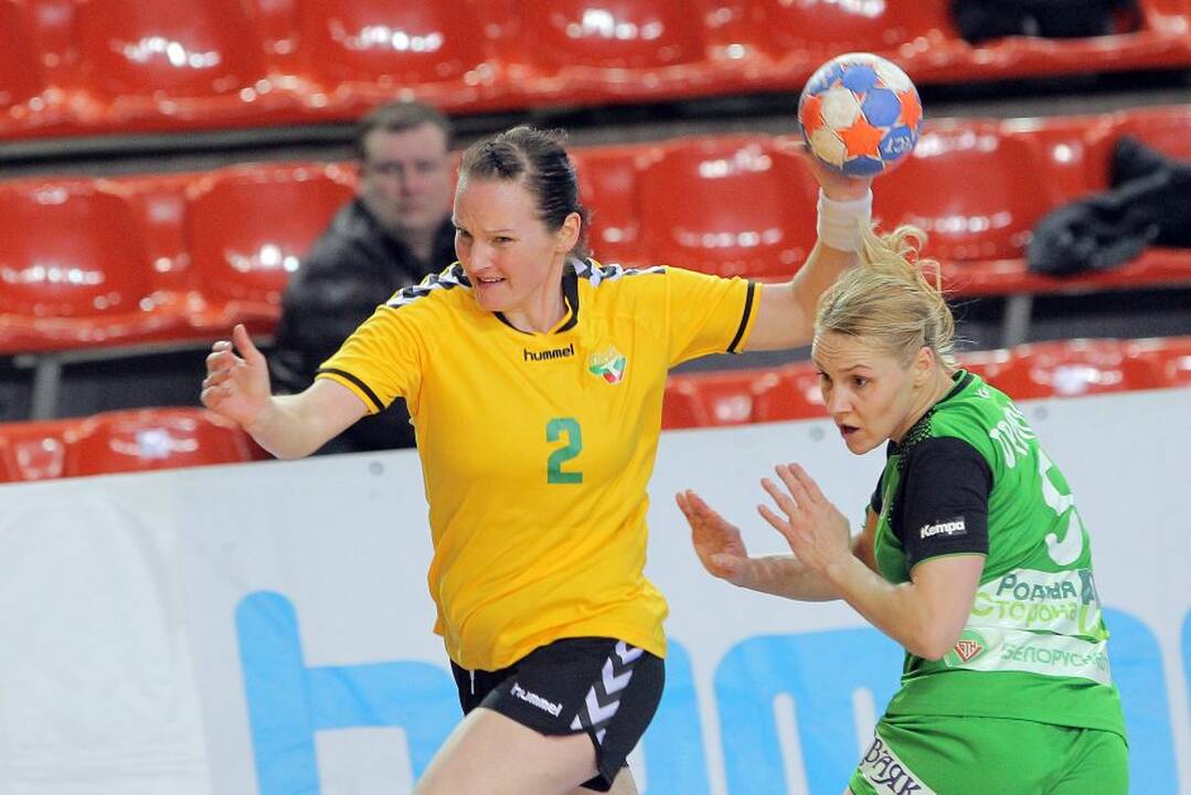 Lietuvos rankininkės Kaune pralaimėjo baltarusėms Europos čempionato atrankos rungtynes 21:29.