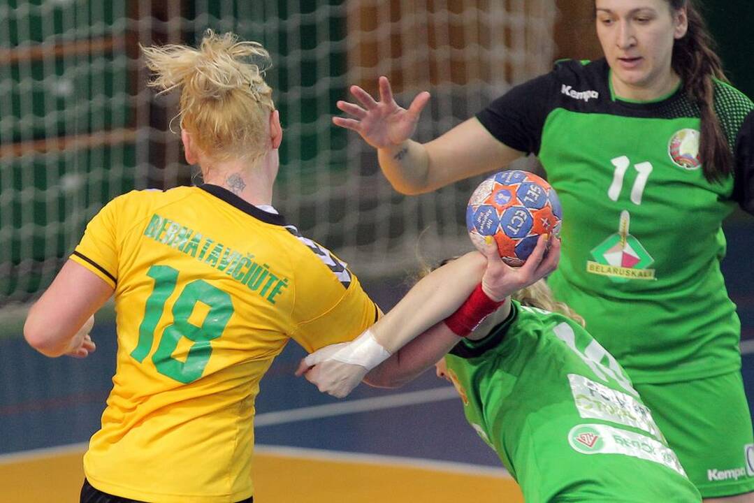 Lietuvos rankininkės Kaune pralaimėjo baltarusėms Europos čempionato atrankos rungtynes 21:29.