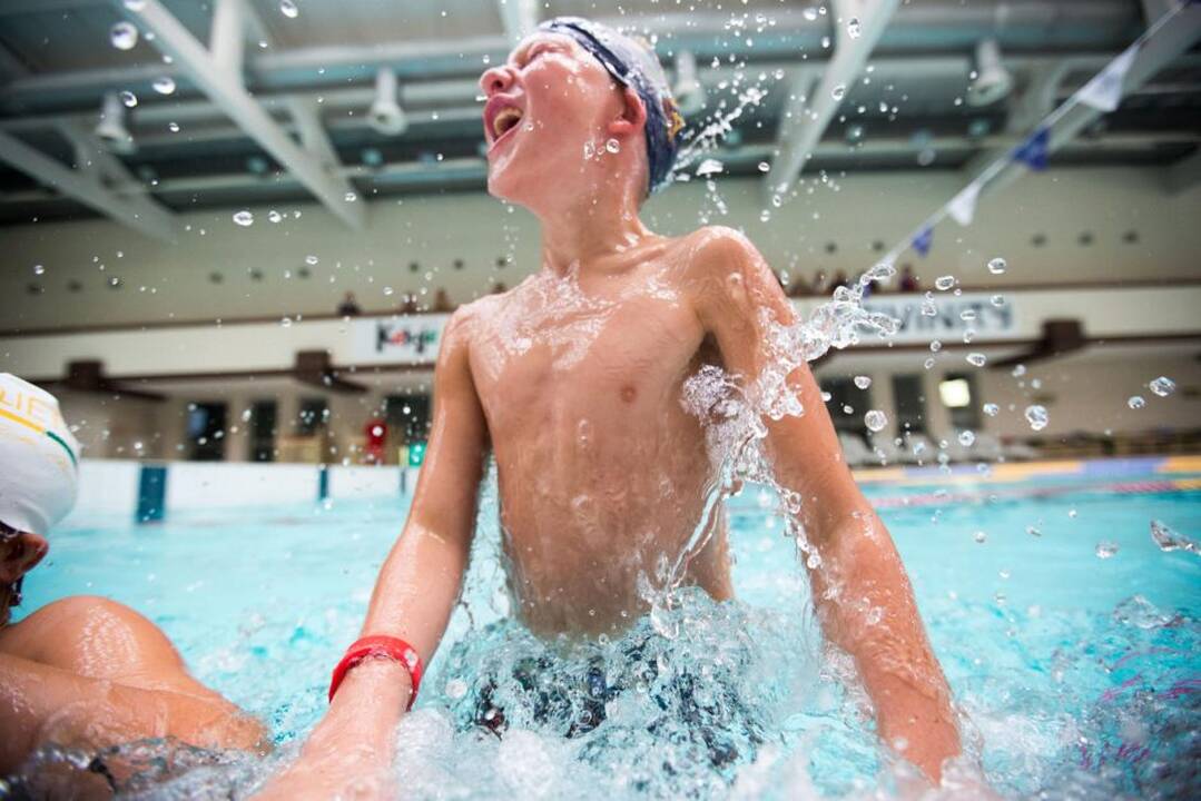 Rūta Meilutytė mokė vaikus plaukti