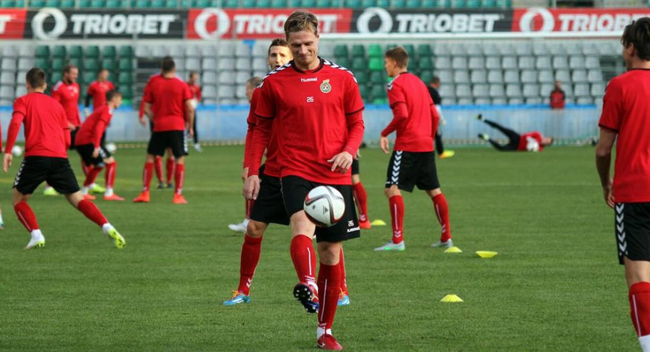 Lietuvos futbolo rinktinės treniruotė prieš mačą su estais