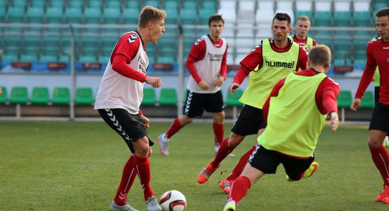 Lietuvos futbolo rinktinės treniruotė prieš mačą su estais