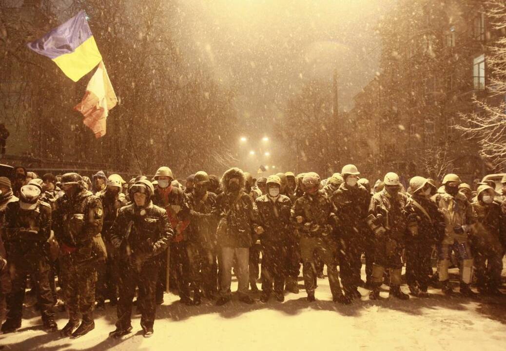 Kijeve protestuotojus ir spec. pajėgas paveikė šaltukas