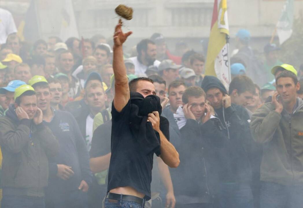 Briuselyje protestavo žemdirbiai