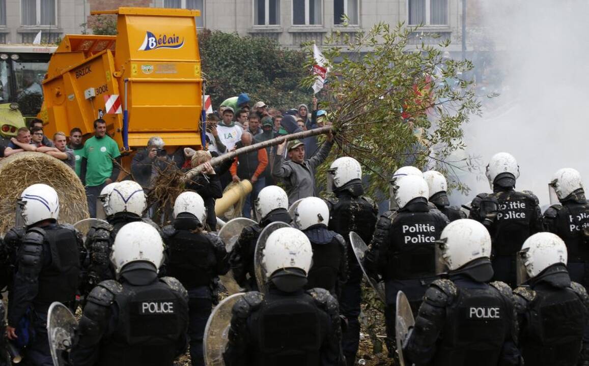 Briuselyje protestavo žemdirbiai
