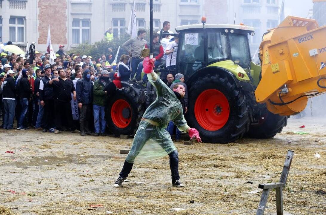 Briuselyje protestavo žemdirbiai