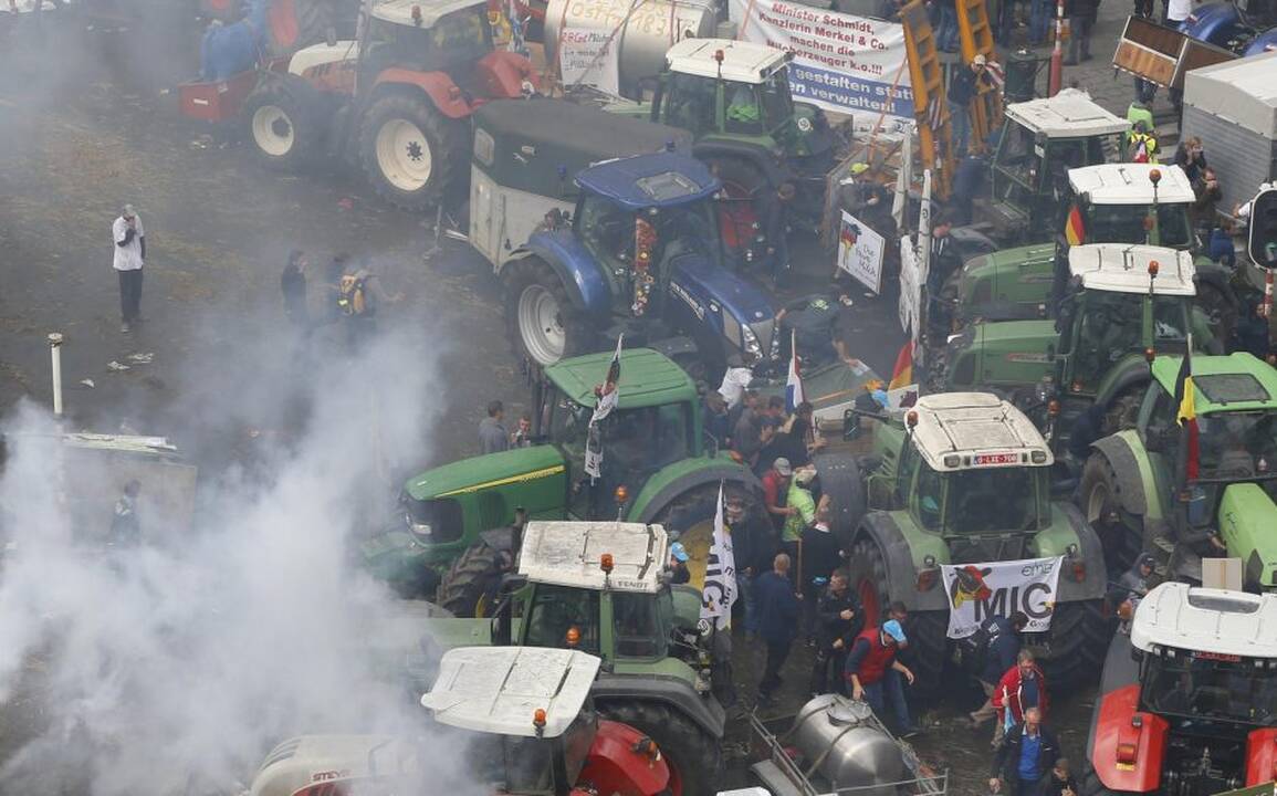 Briuselyje protestavo žemdirbiai