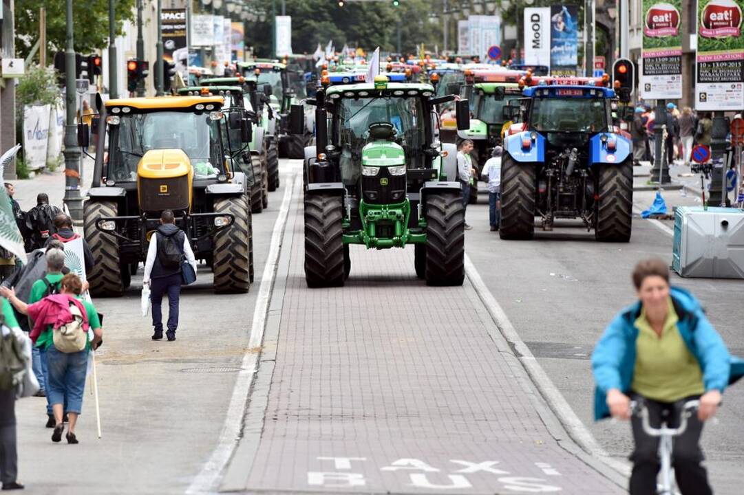 Briuselyje protestavo žemdirbiai