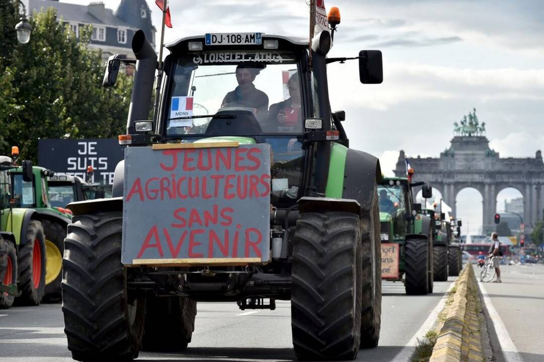 Briuselyje protestavo žemdirbiai