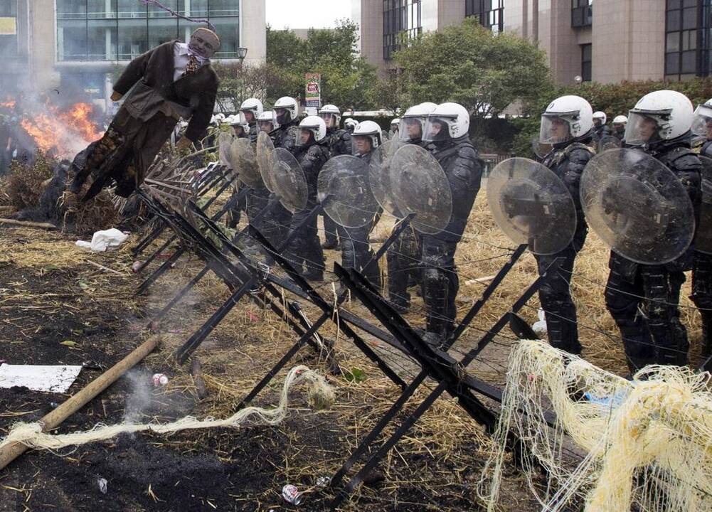 Briuselyje protestavo žemdirbiai