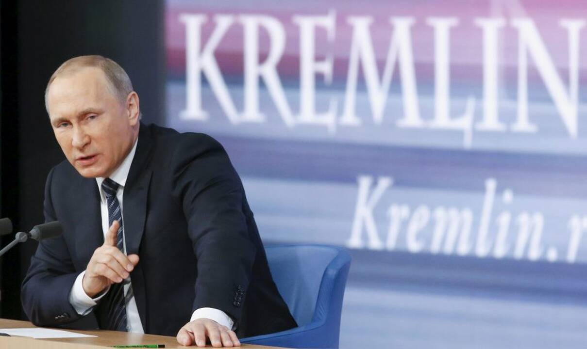 V. Putino kūno kalba per spaudos konferenciją