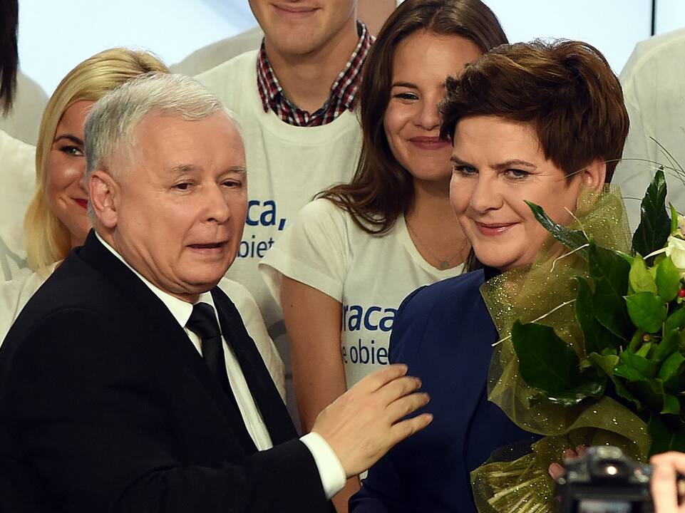 Jaroslawas Kaczynskis ir Beata Szydlo