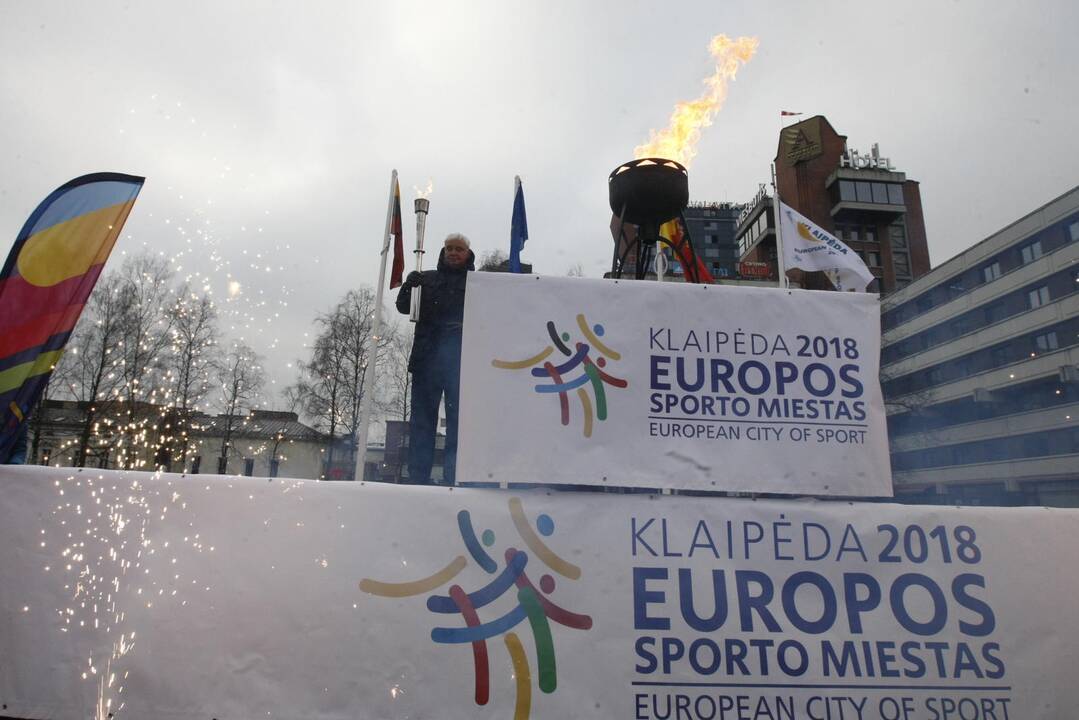 Klaipėdoje suplevėsavo Europos sporto vėliava