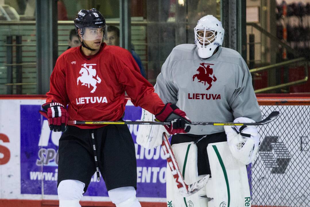 Lietuvos vyrų ledo ritulio rinktinės treniruotė Vilniaus „Akropolyje“