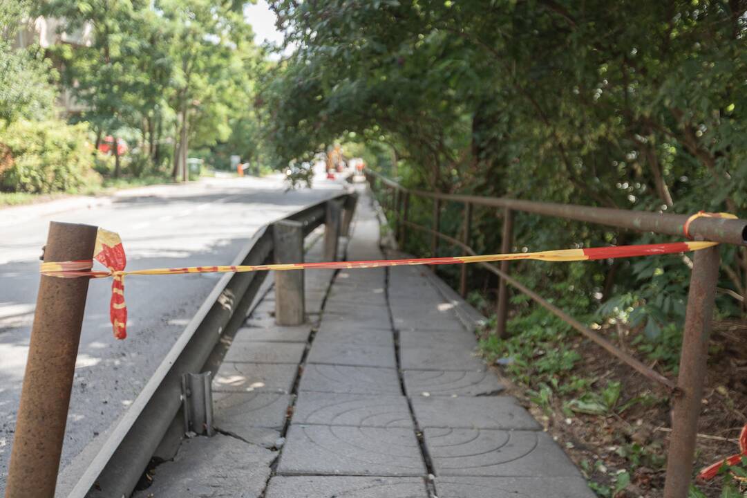 Žemaičių gatvės kalno nuošliauža