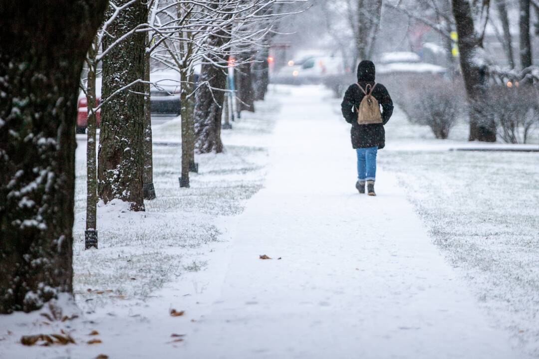 Kaunas sulaukė pirmojo sniego
