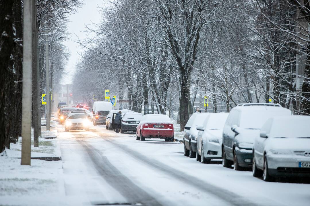 Kaunas sulaukė pirmojo sniego