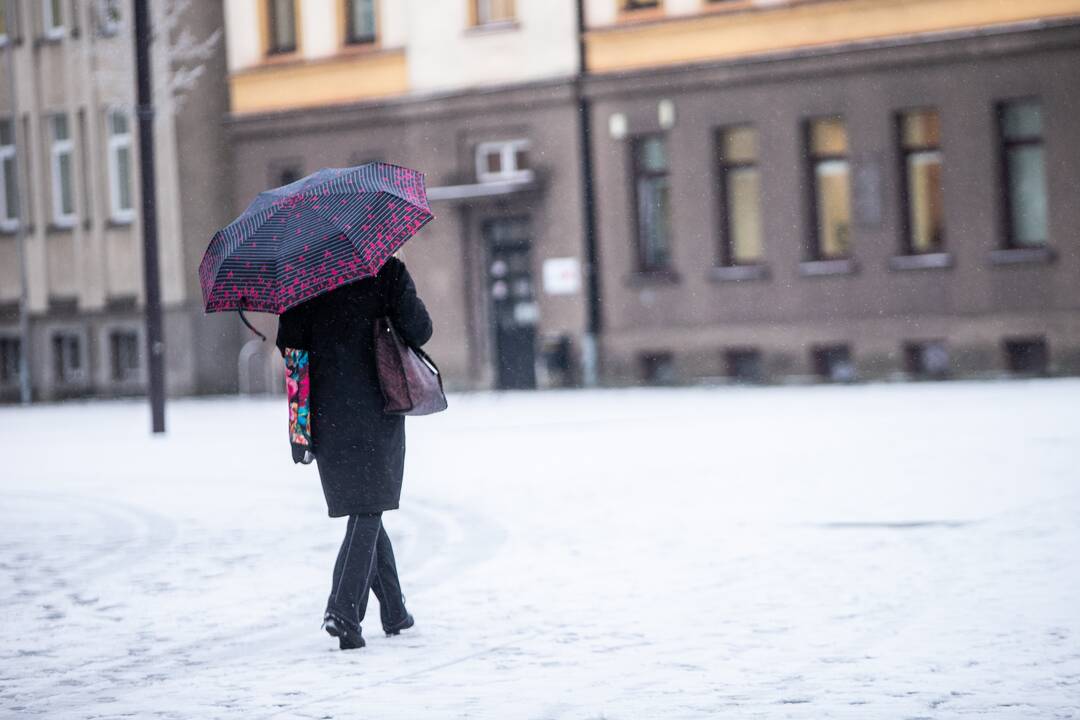 Kaunas sulaukė pirmojo sniego