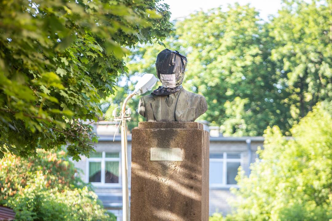 Prostestas prieš P. Cvirkos paminklą