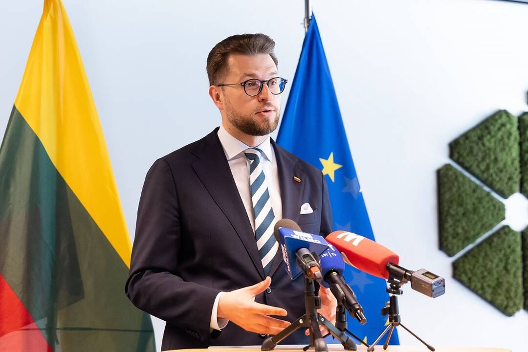 EK atstovo Stéphane Séjourné ir ministro Luko Savicko trumpoji spaudos konferencija 