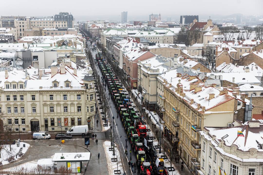 Protestuojantys ūkininkai Vilniuje