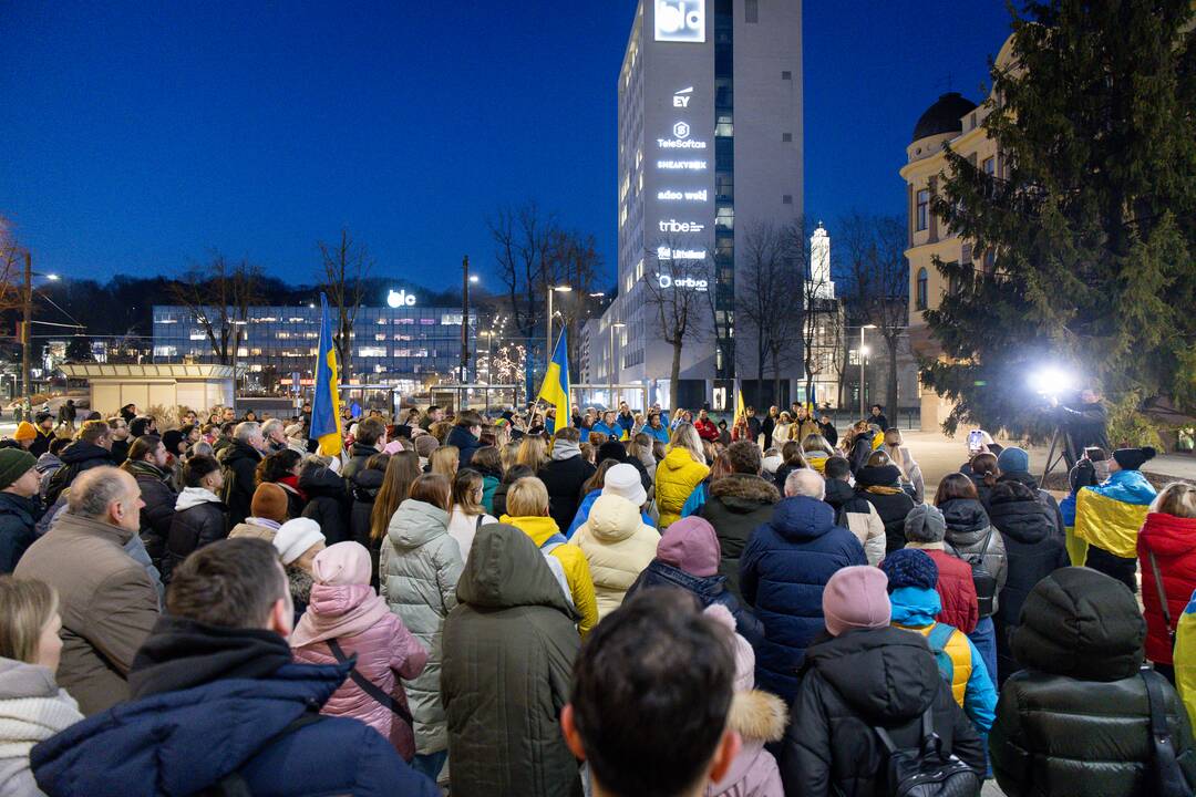 Kaune paminėtos trečiosios karo Ukrainoje metinės