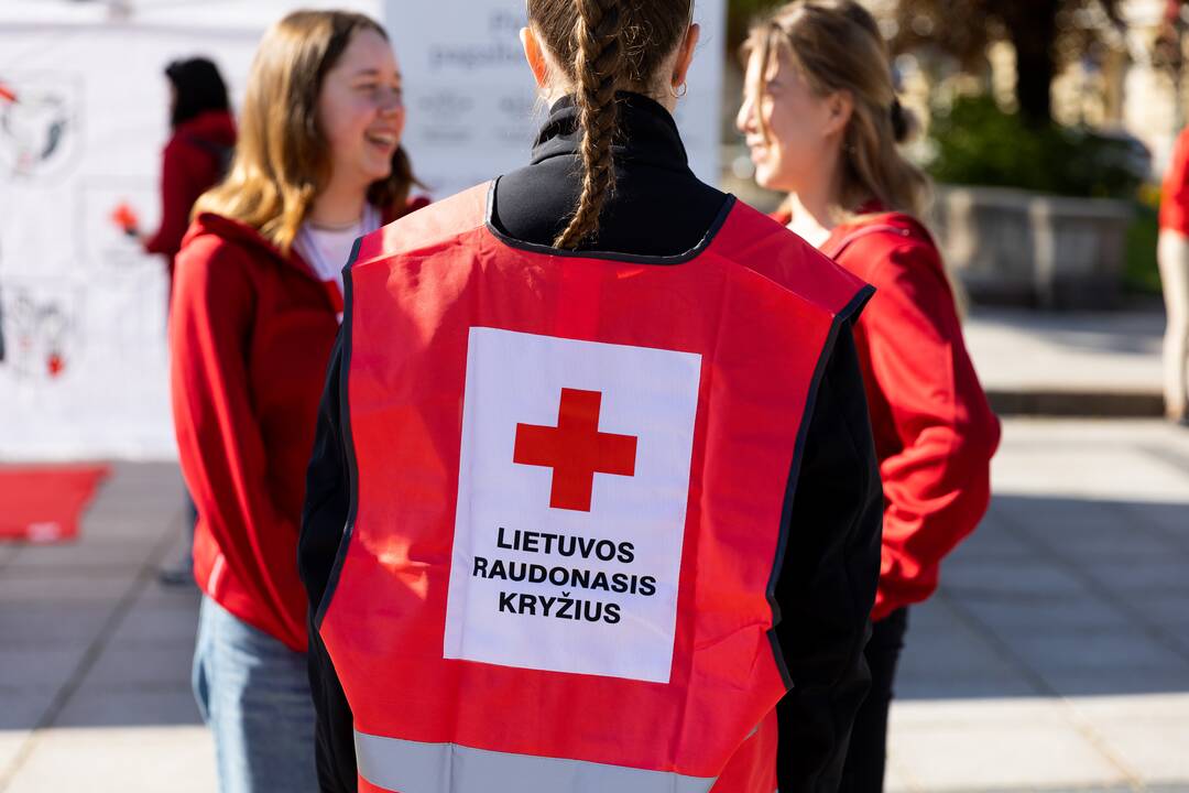 Ministrė išlydėjo Raudonojo Kryžiaus savanorių ekipažą