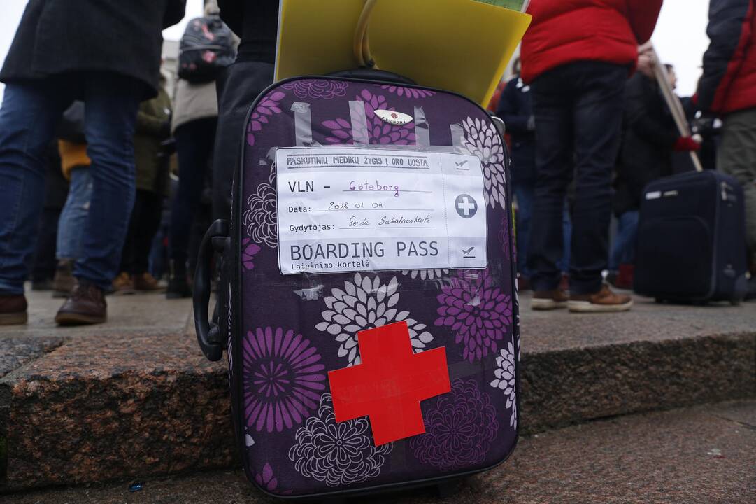 Medikų protesto akcija Vilniuje
