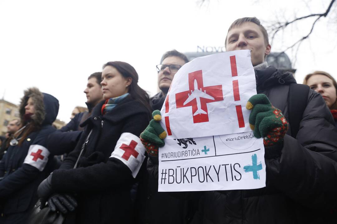 Medikų protesto akcija Vilniuje