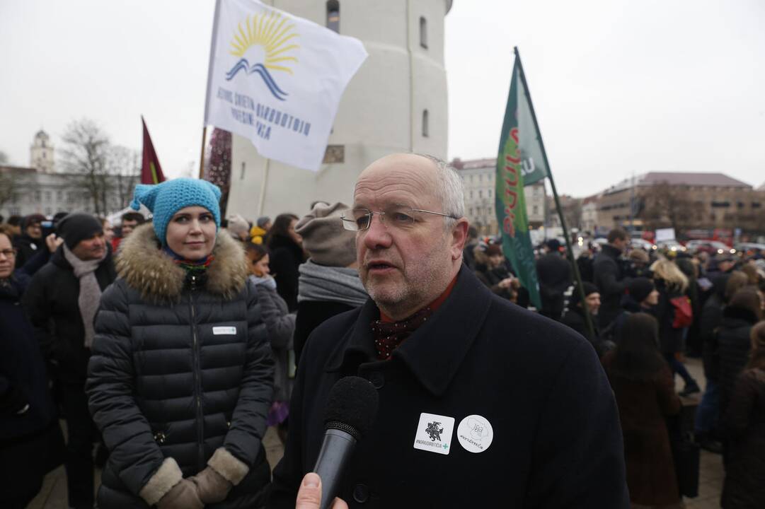 Medikų protesto akcija Vilniuje