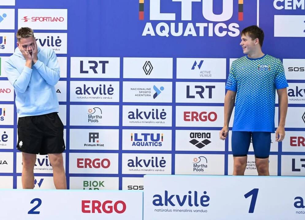 Potencialas: T. Juška (dešinėje) šiemet Lietuvos plaukimo čempionate nustelbė olimpietį D. Rapšį.