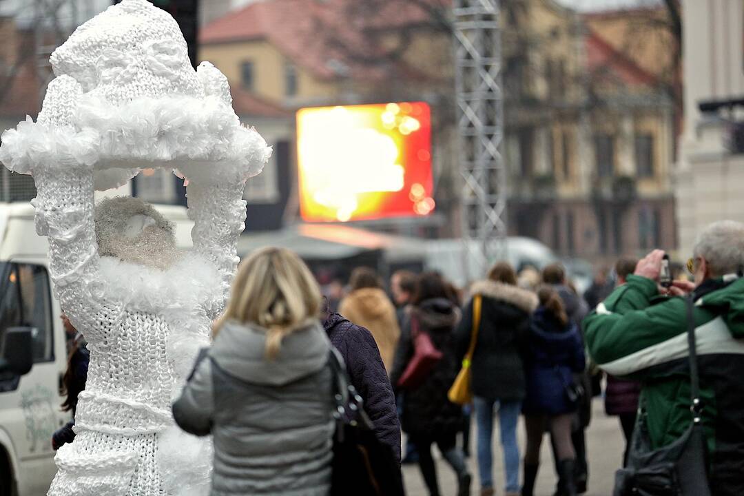 Kauno Rotušės aikštėje įžiebta Kalėdų eglė