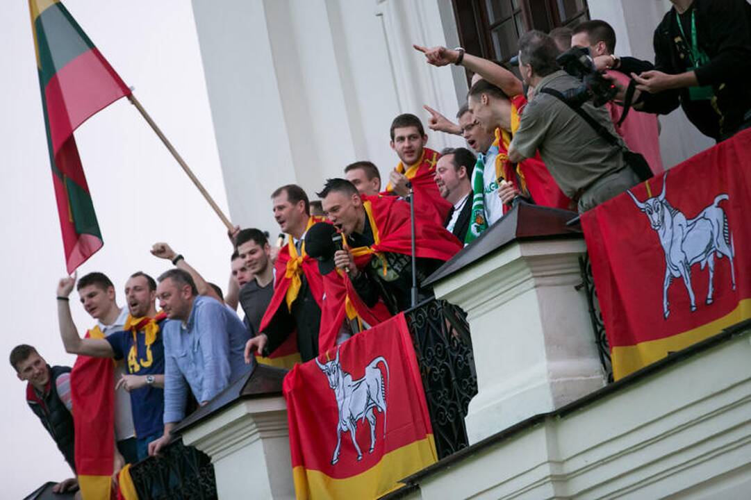 Žalgiriečių sutikimas Kauno Rotušėje