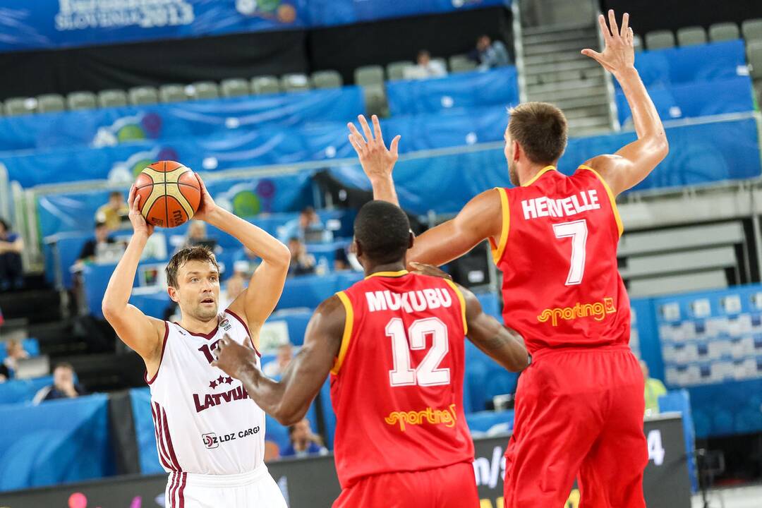 "Eurobasket": Latvija - Belgija 