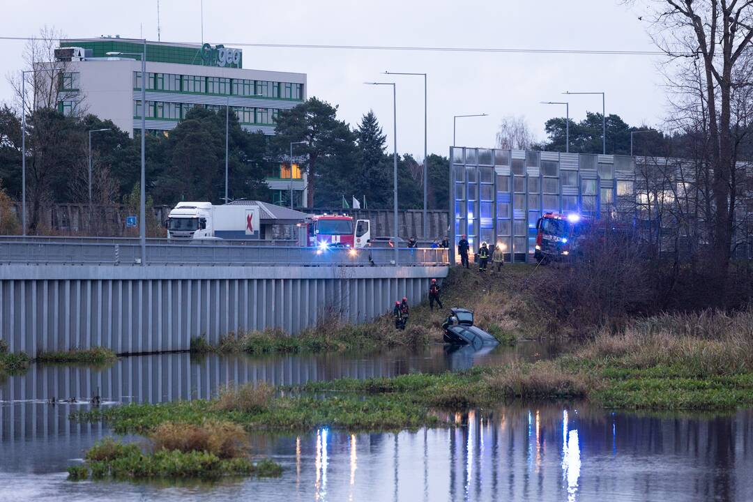 Į upę ties Grigiškėmis įlėkė automobilis