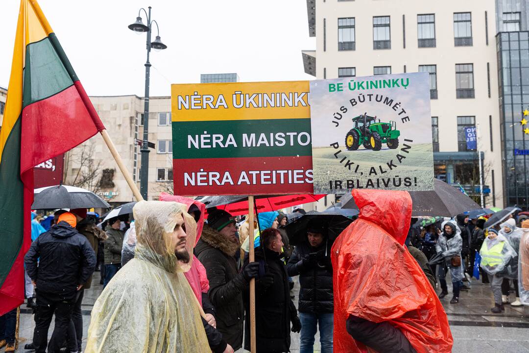 Vilniuje tęsiasi žemdirbių mitingas