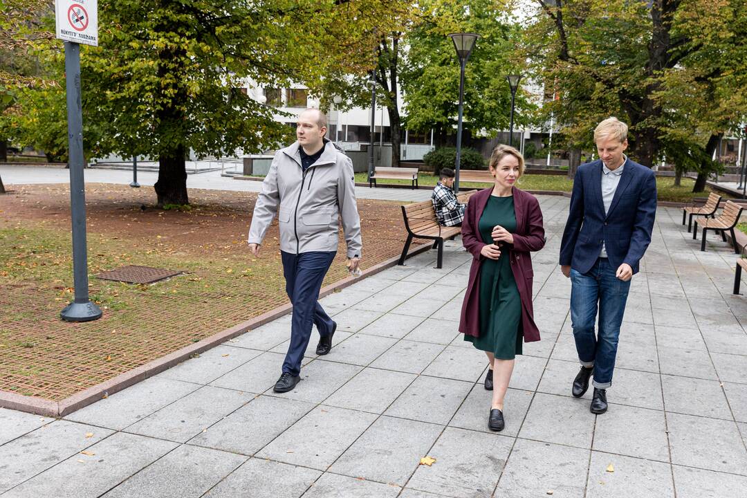 G. Jakštas susitiko su protestuojančiais mokytojais