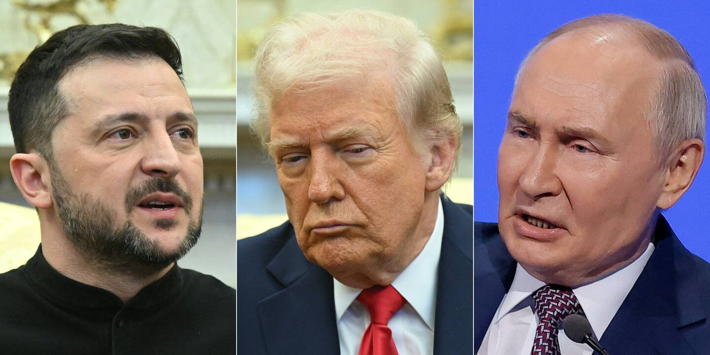 Volodymyras Zelenskis, Donaldas Trumpas ir Vladimiras Putinas