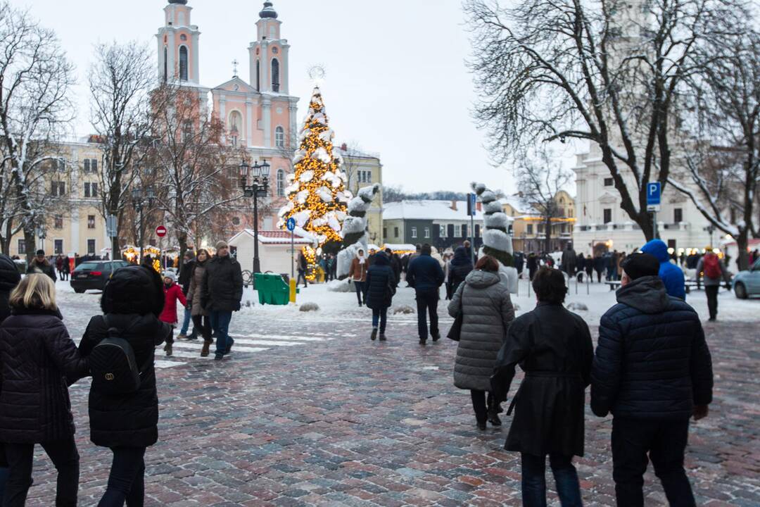 Kalėdos prie pagrindinės Kauno eglės
