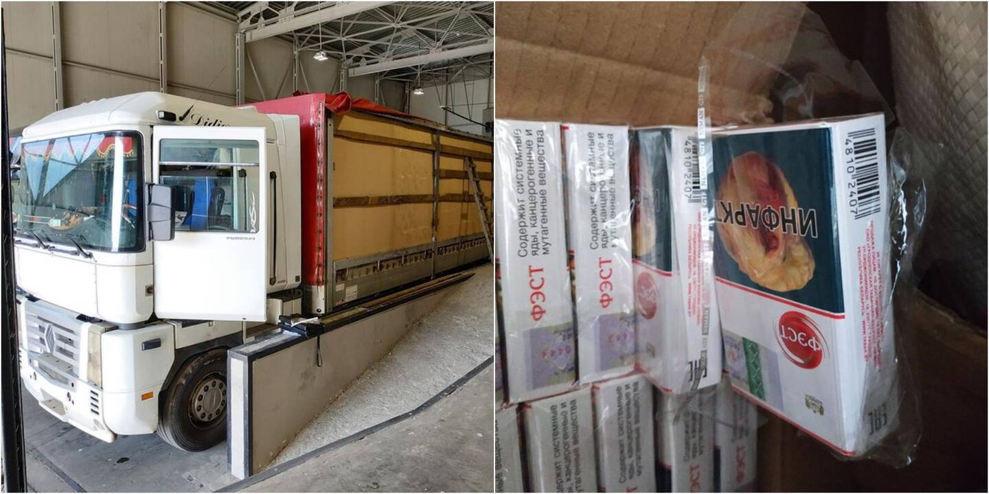 Medininkuose sulaikyti du vilkikai su kontrabandiniais rūkalais už 4 mln. eurų