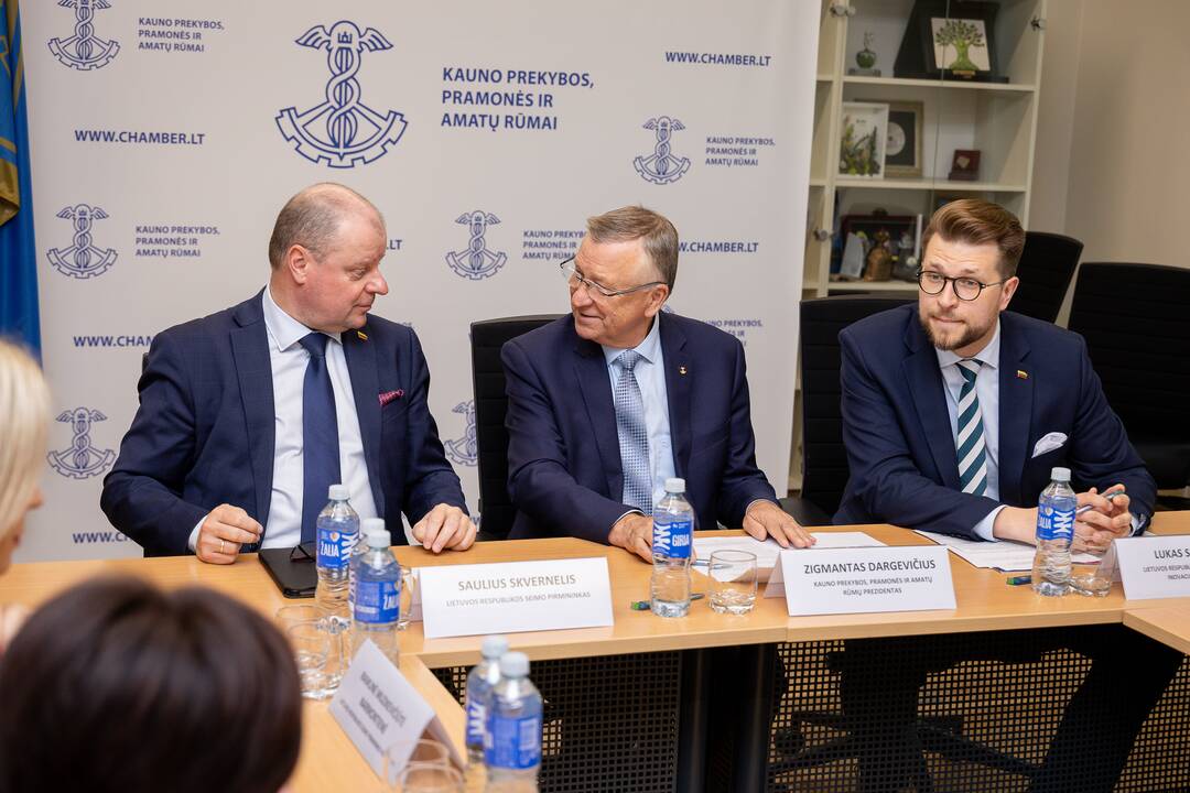 Kauno verslininkų susitikimas su S. Skverneliu ir L. Savicku
