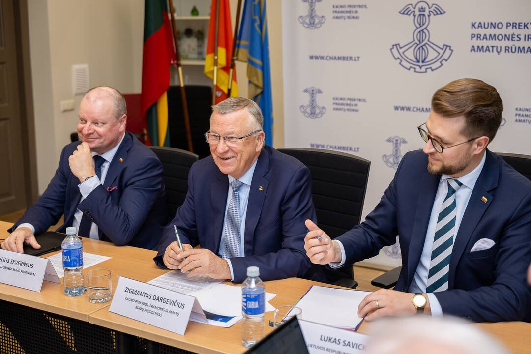 Kauno verslininkų susitikimas su S. Skverneliu ir L. Savicku