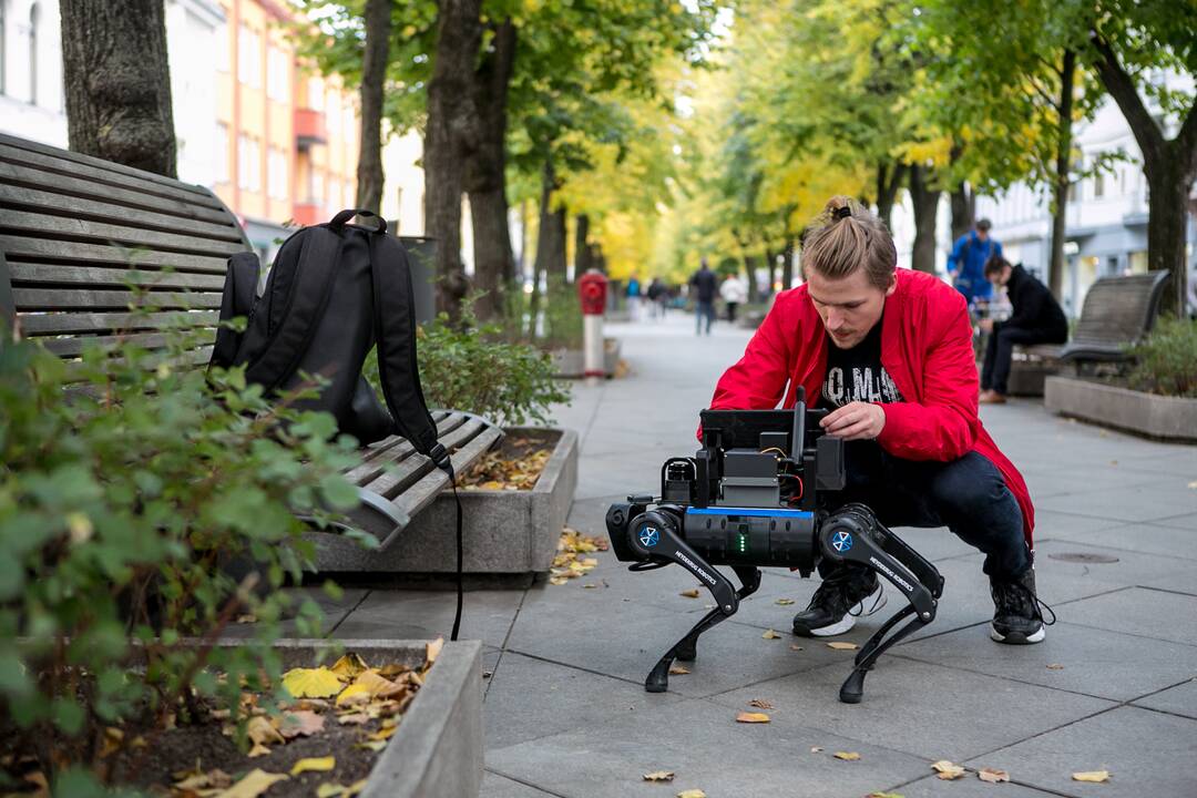 Laisvės alėjoje – pažintis su keturkoju robotu