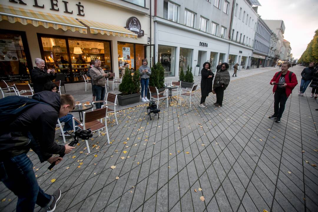 Laisvės alėjoje – pažintis su keturkoju robotu
