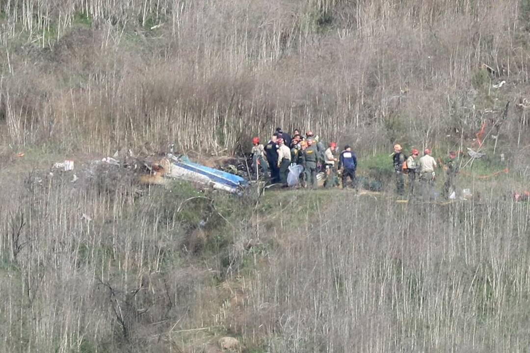 Vieta, kur sudužo legendinio krepšininko K. Bryanto sraigtasparnis