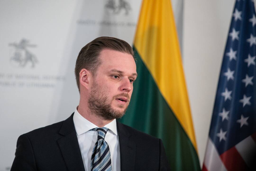 JAV gynybos sekretoriaus ir G. Landsbergio spaudos konferencija