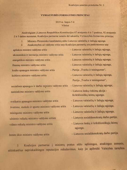 Koalicijos sutarties pasirašymas