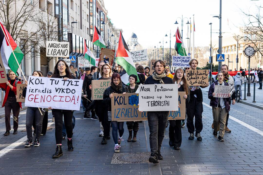 Protesto eisena „Už laisvą Palestiną“